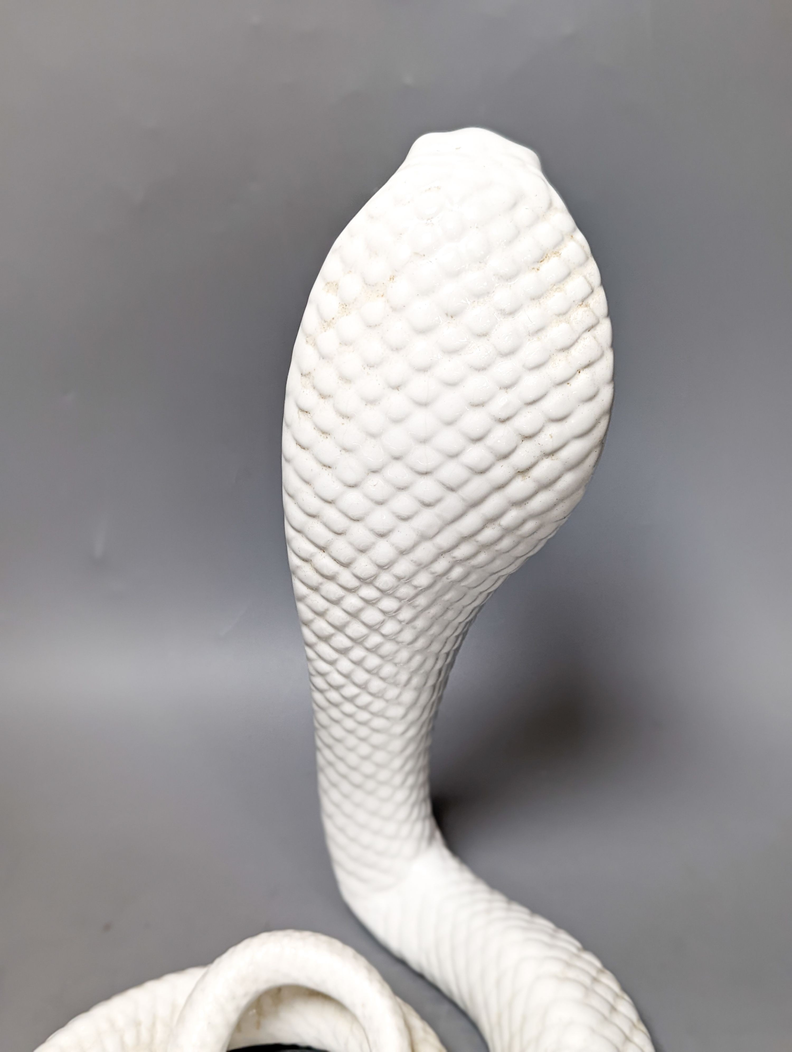 An Italian porcelain Cobra attributed to Tommaso Barbi, circa 1970's. 35cm